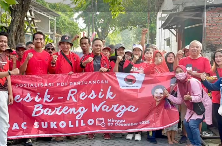 PAC PDI Perjuangan Sukolilo Gandeng Warga Semolowaru dalam Aksi Gotong Royong